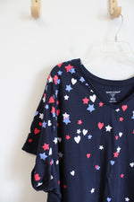 Woman Within Red White & Blue Heart & Stars Top | 4X