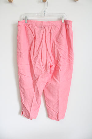 Ruby Rd. Pink Linen Blend Capri Pant | 12