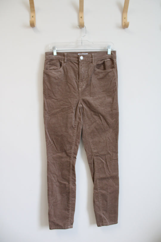 LOFT High Waist Skinny Brown Corduroy Pants | 28/6