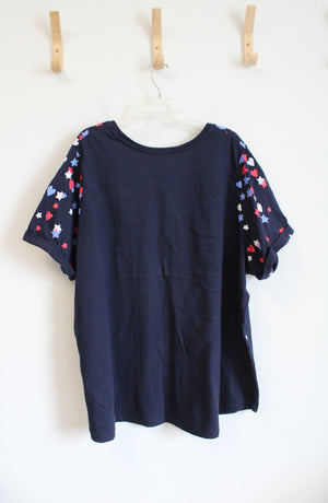 Woman Within Red White & Blue Heart & Stars Top | 4X