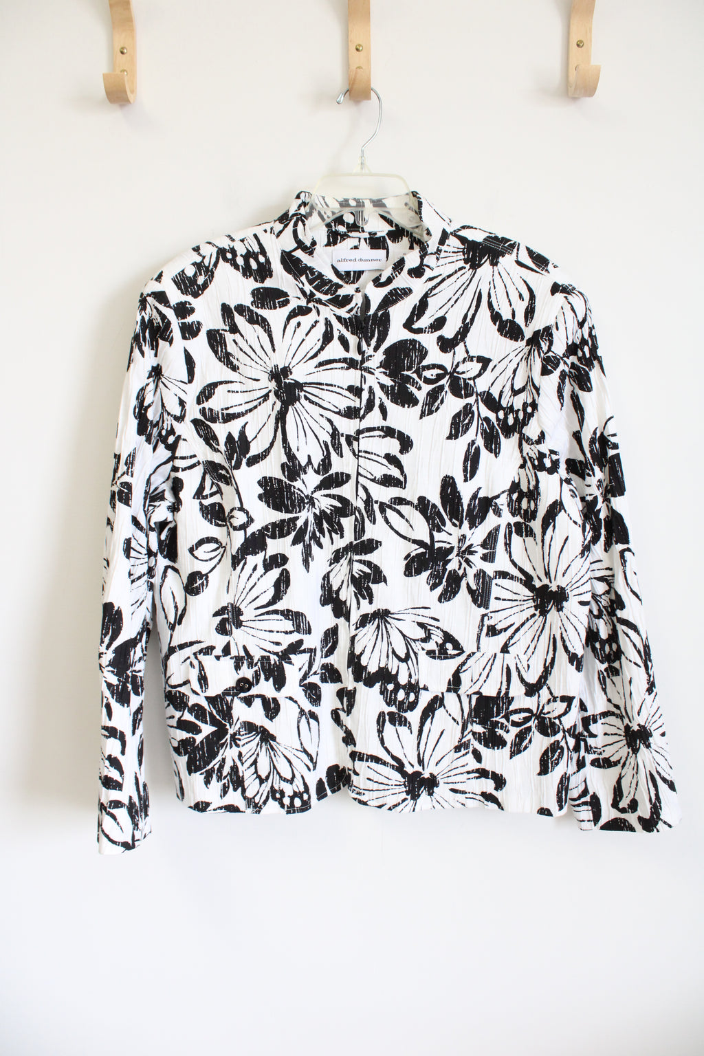 Alfred Dunner Black White Floral Jacket | 20
