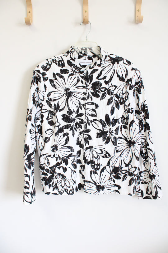 Alfred Dunner Black White Floral Jacket | 20