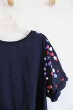 Woman Within Red White & Blue Heart & Stars Top | 4X