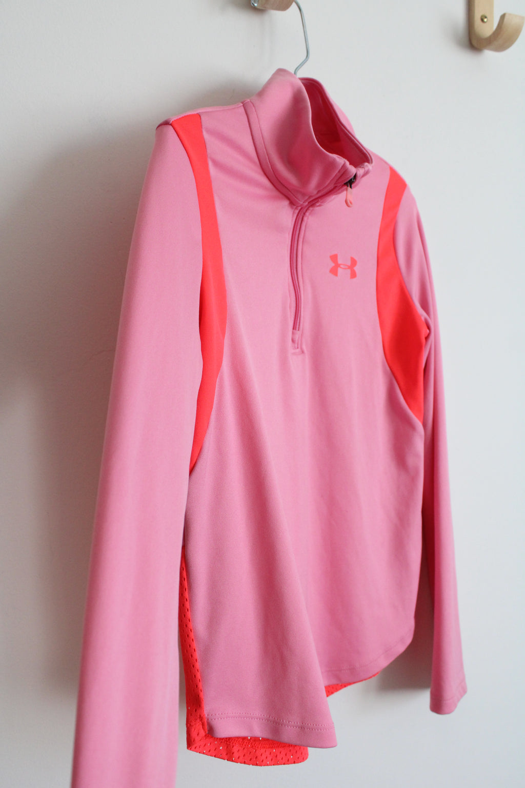 Under Armour Pink & Orange 1/4 Zip Pullover | Youth S (5/6)