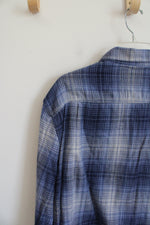 George Blue & Gray Plaid Button Down Shirt | XL Tall