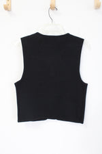 Liz Claiborne LizWear Black Ribbed Zip Up Knit Vest | S
