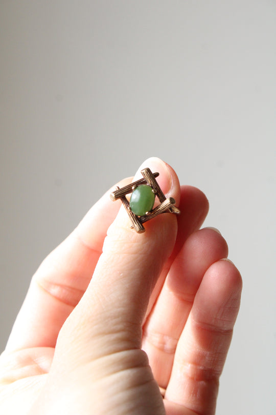 Jade Bamboo 10K Yellow Gold Ring | Size 5.5