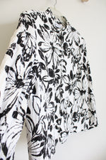 Alfred Dunner Black White Floral Jacket | 20