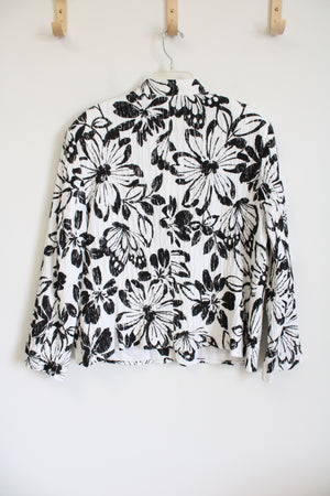 Alfred Dunner Black White Floral Jacket | 20