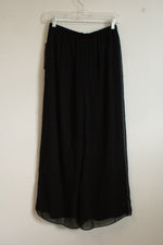 NEW MSK Black Sheer Overlay Flowy Pants | M-P