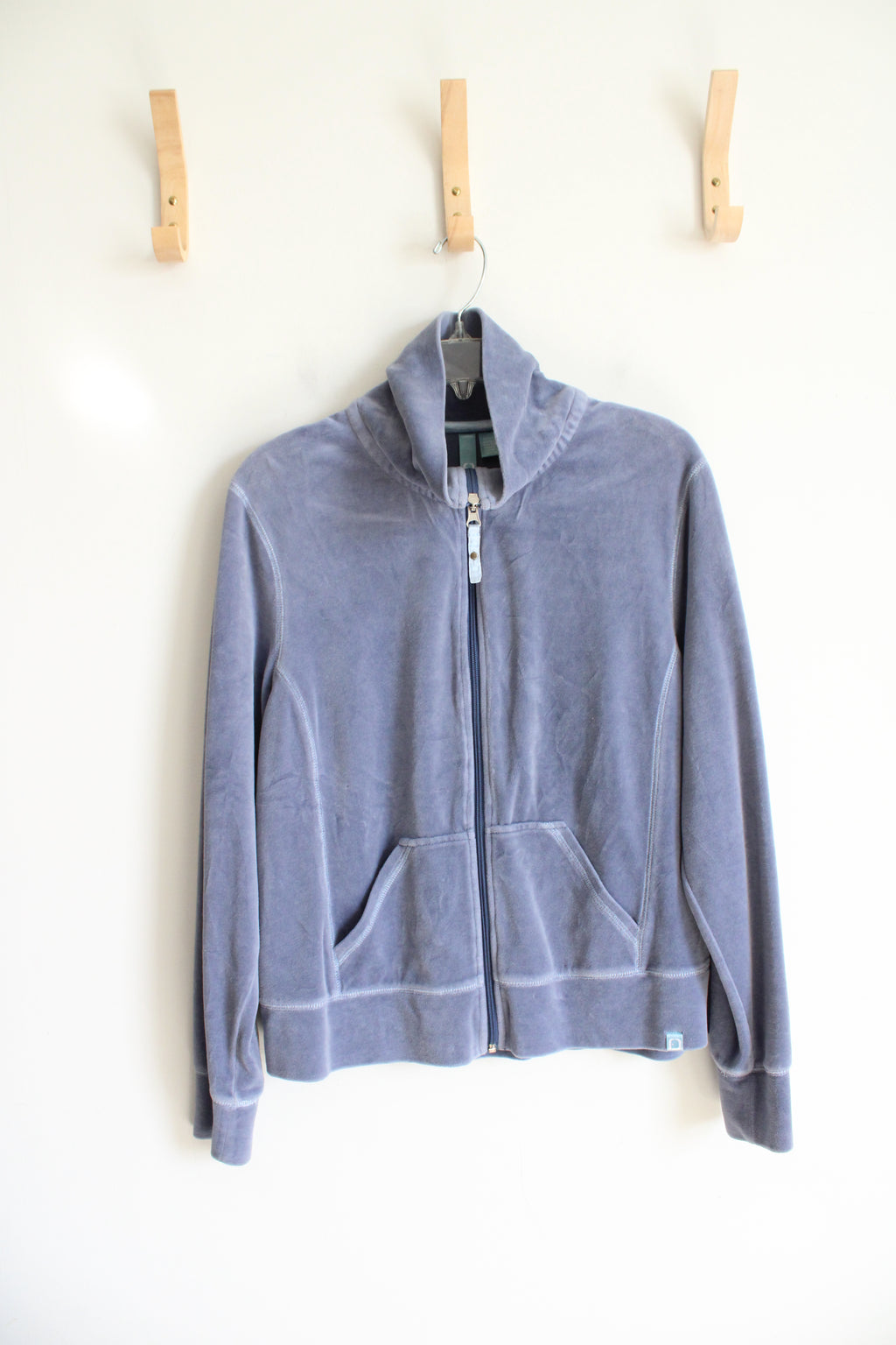 Fuda Dusty Blue Velour Full Zip Jacket | XL