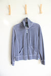 Fuda Dusty Blue Velour Full Zip Jacket | XL