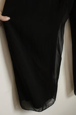 NEW MSK Black Sheer Overlay Flowy Pants | M-P