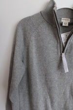 NEW J.Crew CrewCuts Gray Knit 1/4 Zip Pullover Sweater | 8/9