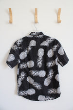 RKLYN Athletics Charcoal Gray & White Pineapple Button Down Shirt | XXL