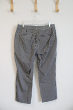 LOFT The Riviera Slim Gray & White Striped Pants | 10