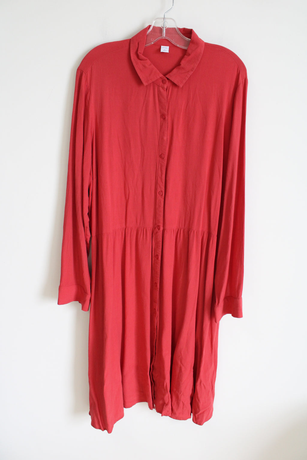 Old Navy Dusty Red Button Down Long Sleeved Dress | XL