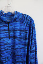 Old Navy Active Go-Dry Blue & Black 1/4 Zip Athletic Sweatshirt | XL