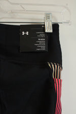 NEW Under Armour Cropped Leggings with Pink and Yellow Side Stripes | XS