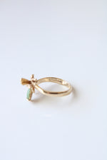14K Yellow Gold Jade Bee Ring | Size 6