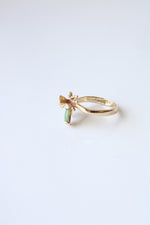 14K Yellow Gold Jade Bee Ring | Size 6