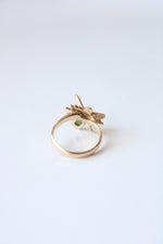 14K Yellow Gold Jade Bee Ring | Size 6