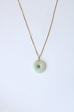 Green Jade 14K Yellow Gold Good Fortune Necklace