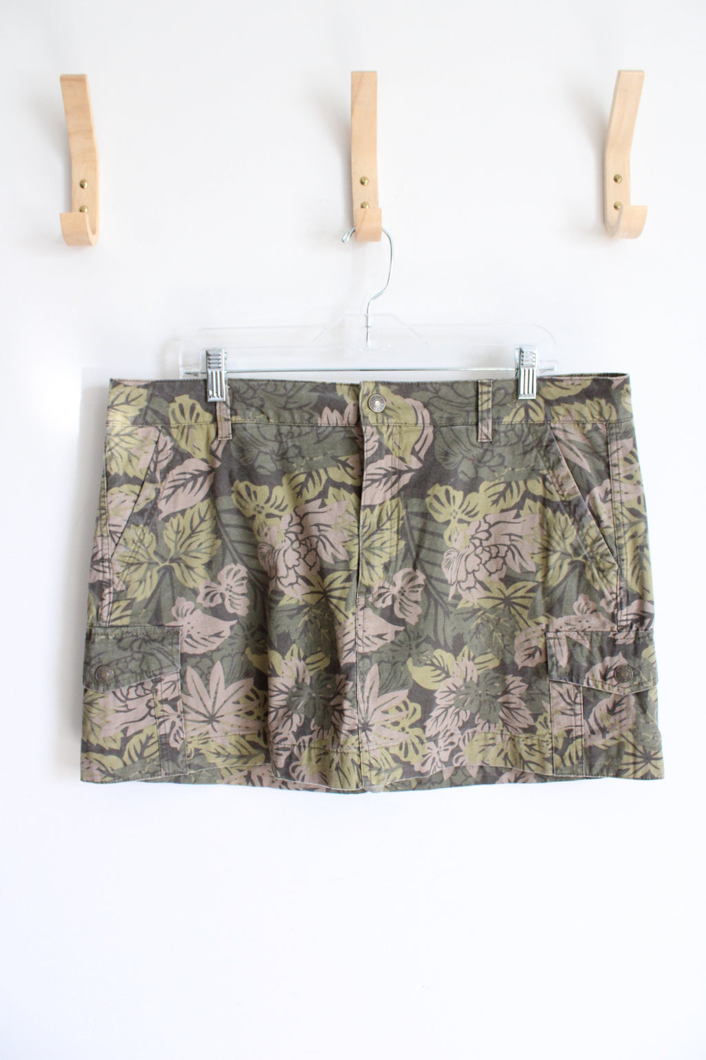Kikit Jeans Green & Tan Tropical Patterned Skort | 14