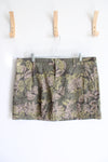 Kikit Jeans Green & Tan Tropical Patterned Skort | 14
