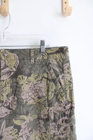 Kikit Jeans Green & Tan Tropical Patterned Skort | 14
