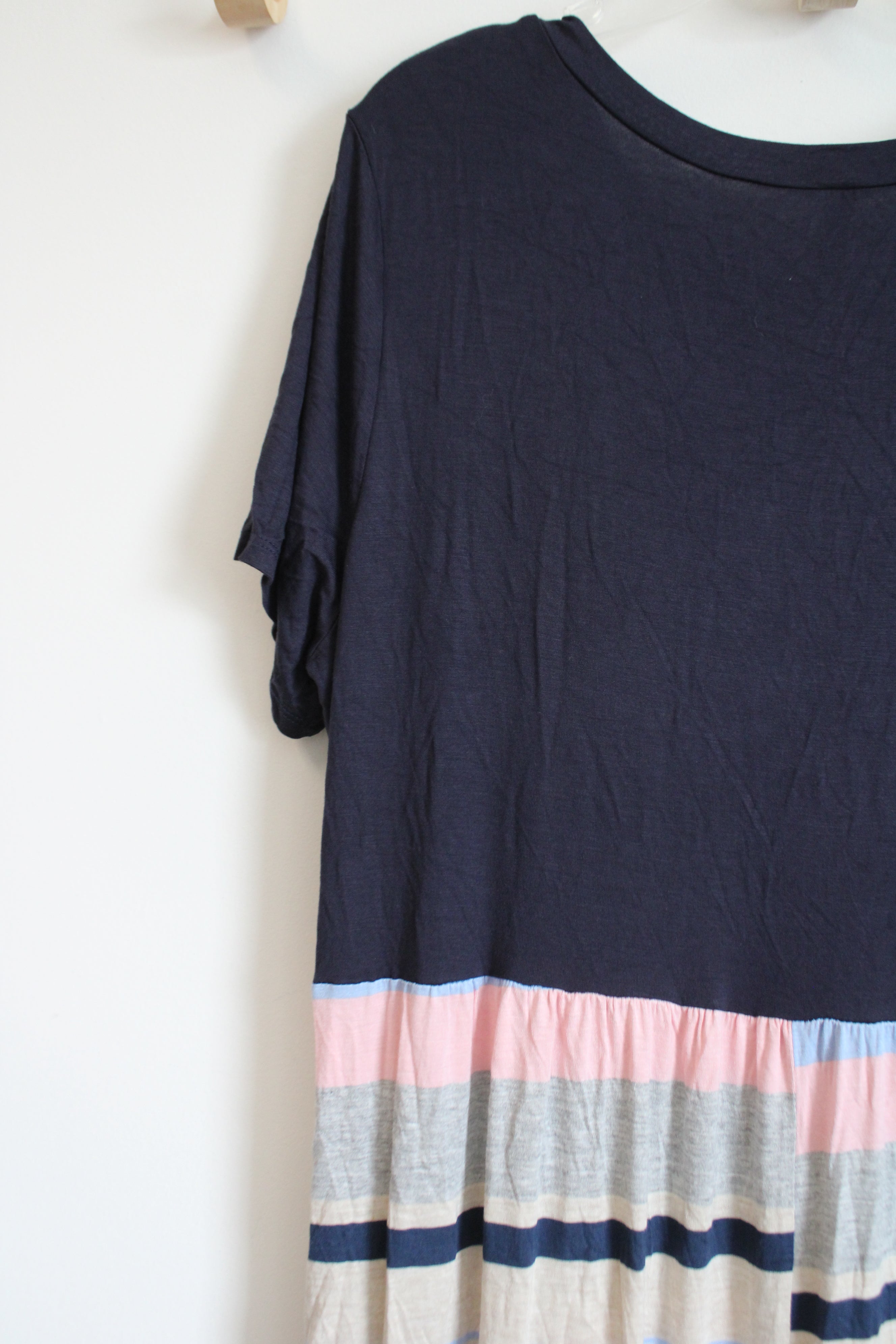 New Glitzy Girls Blue Pink Striped Maxi Dress | XL New Glitzy Girls Blue Pink Striped Maxi Dress | XL