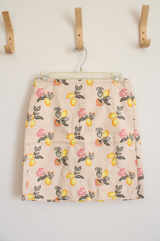NEW LOFT Lemon Print Skirt | 00 Petite