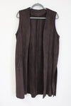 Zara Basics Brown Sueded Long Vest | M