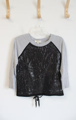 Nicki Minaj Gray & Black Sequined Top | M