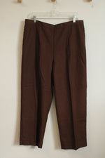 NEW Alfred Dunner Brown Straight Leg Pants with Elastic Waistband | 16