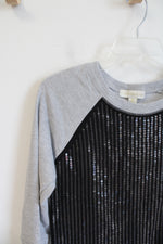 Nicki Minaj Gray & Black Sequined Top | M