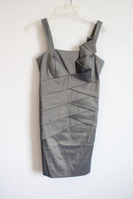 Vintage NW Collections Gray Tan Taffeta Dress | M
