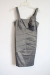 Vintage NW Collections Gray Tan Taffeta Dress | M