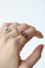 Pink Multi-Colored Stone 10K Yellow Gold Ring | Size 7