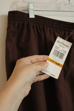 NEW Alfred Dunner Brown Straight Leg Pants with Elastic Waistband | 16