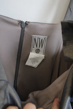 Vintage NW Collections Gray Tan Taffeta Dress | M