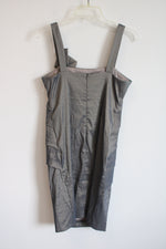 Vintage NW Collections Gray Tan Taffeta Dress | M