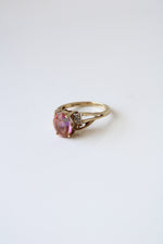 Pink Multi-Colored Stone 10K Yellow Gold Ring | Size 7