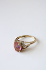 Pink Multi-Colored Stone 10K Yellow Gold Ring | Size 7