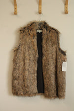 NEW Grace and Lace Brown Faux Fur Vest | M