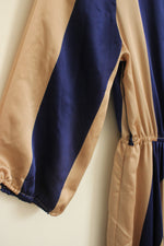 Choies Tan and Navy Striped Maxi Dress | M