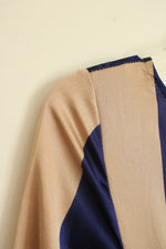 Choies Tan and Navy Striped Maxi Dress | M