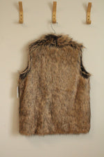 NEW Grace and Lace Brown Faux Fur Vest | M