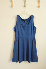 Kardashian Kollection Blue Fit & Flare Dress with Pockets | XL