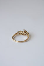 14K Yellow Gold Pearl & Blue Topaz Ring | Size 5